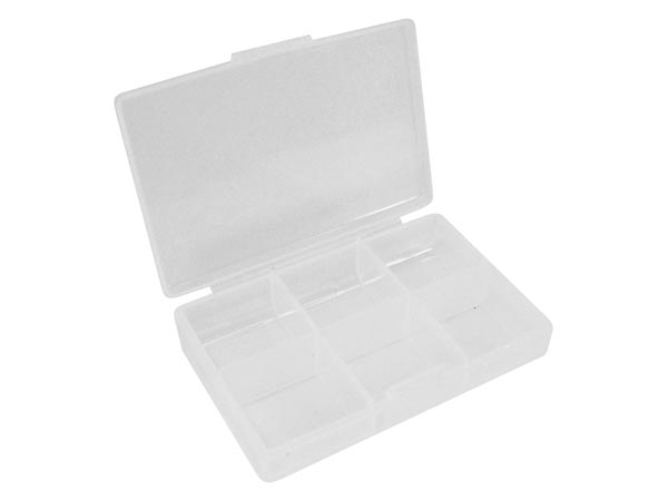 VELLEMAN OCBR7 PLASTIC STORAGE BOX (2.44" x 3.35" x 0.75") - 6 COMPARTMENTS