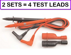 TPI A050 (2 SETS) Silicone Fused Test Lead Set With Alligator Clips Screw-On