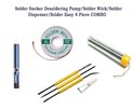 SCK-4 Solder Sucker Desoldering Pump/Solder Wick/Solder Dispenser/Solder Easy 4 Piece COMBO