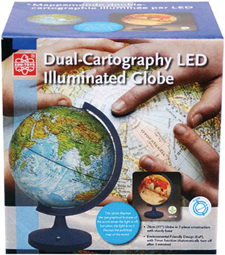 ELENCO EDU-2837 Dual Cartograph Illuminated Globe, 11"