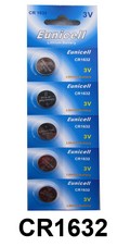 CR1632 / DL1632 / EBR1632 Batteries -  Lithium 3V Button Coin Cell 3 Volt CR1632 Battery(PACK OF 5)