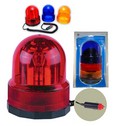 3-in-1 Revolving Warning Light With Three Colors Amber/Red/Blue-12V Magnet Base