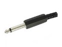 VELLEMAN CA019 1/4" MONO PLUG WITH STRAIN RELIEF, BLACK